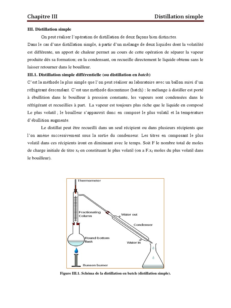 Distillation Simple : Méthodes et Schémas | PDF | Distillation | Atmosphère