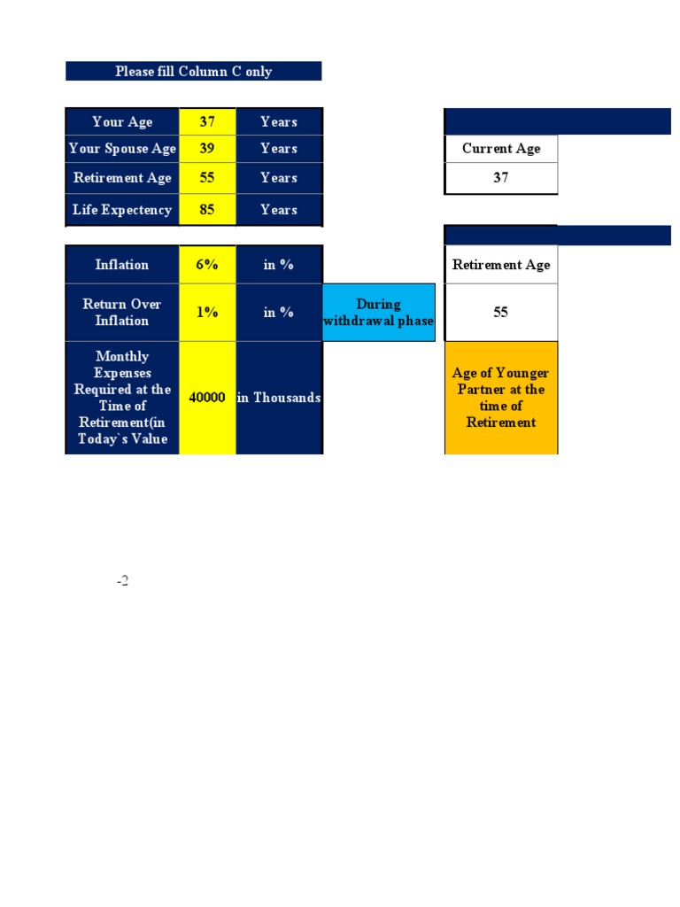 Simple Retirement Calculator For Retirement Planning 2 PDF