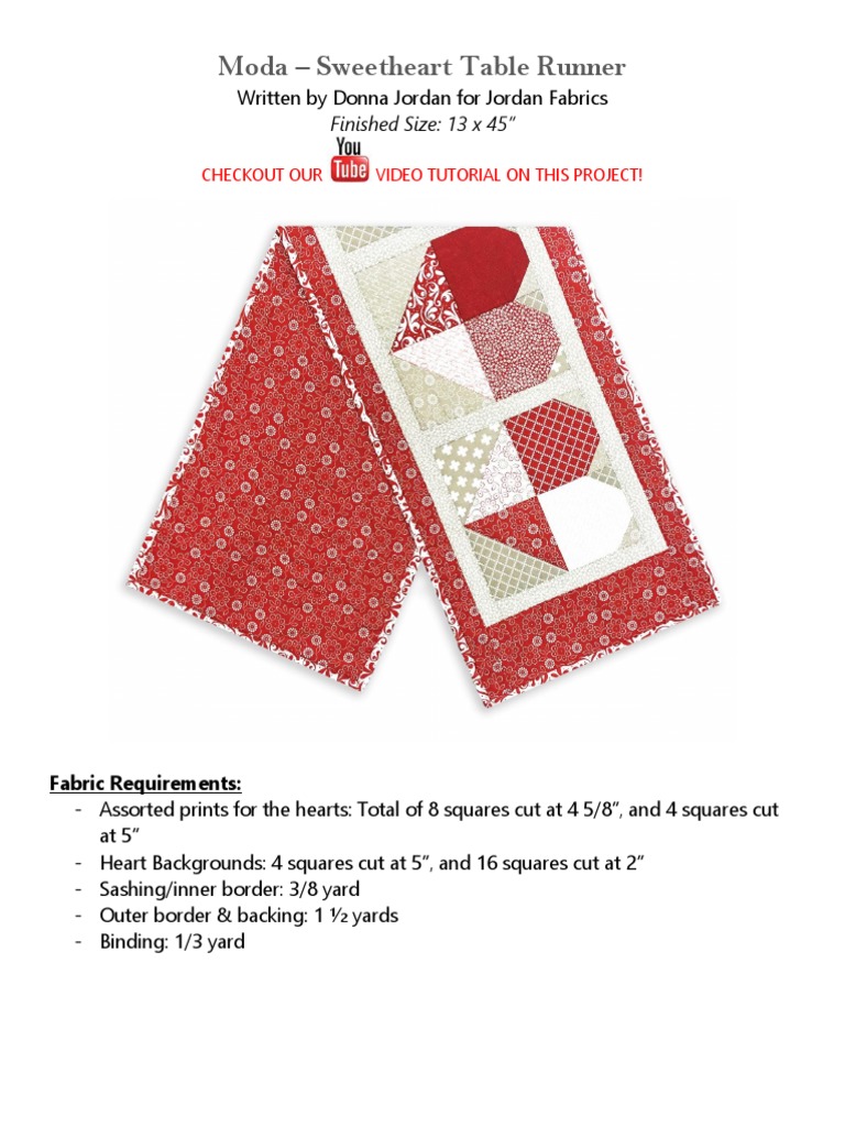 Sweetheart Runner Pattern EDIT | PDF