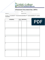 Standardize D Requirement: Policy Analysis Paper, SW Pps 1