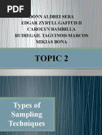 Topic 2 - Sampling Techniques