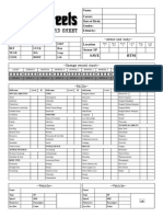 Character Record Sheet: - Statistics - Armor and Body