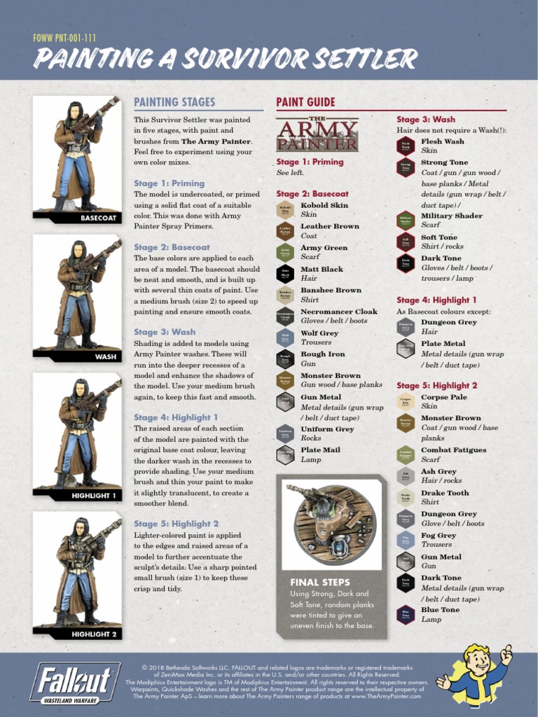 Foww Painting Guide Survivor Settler Proof 3 | PDF | Brown | Grey