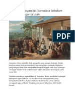 Keadaan Masyarakat Sumatera Sebelum Masuknya Agama Islam