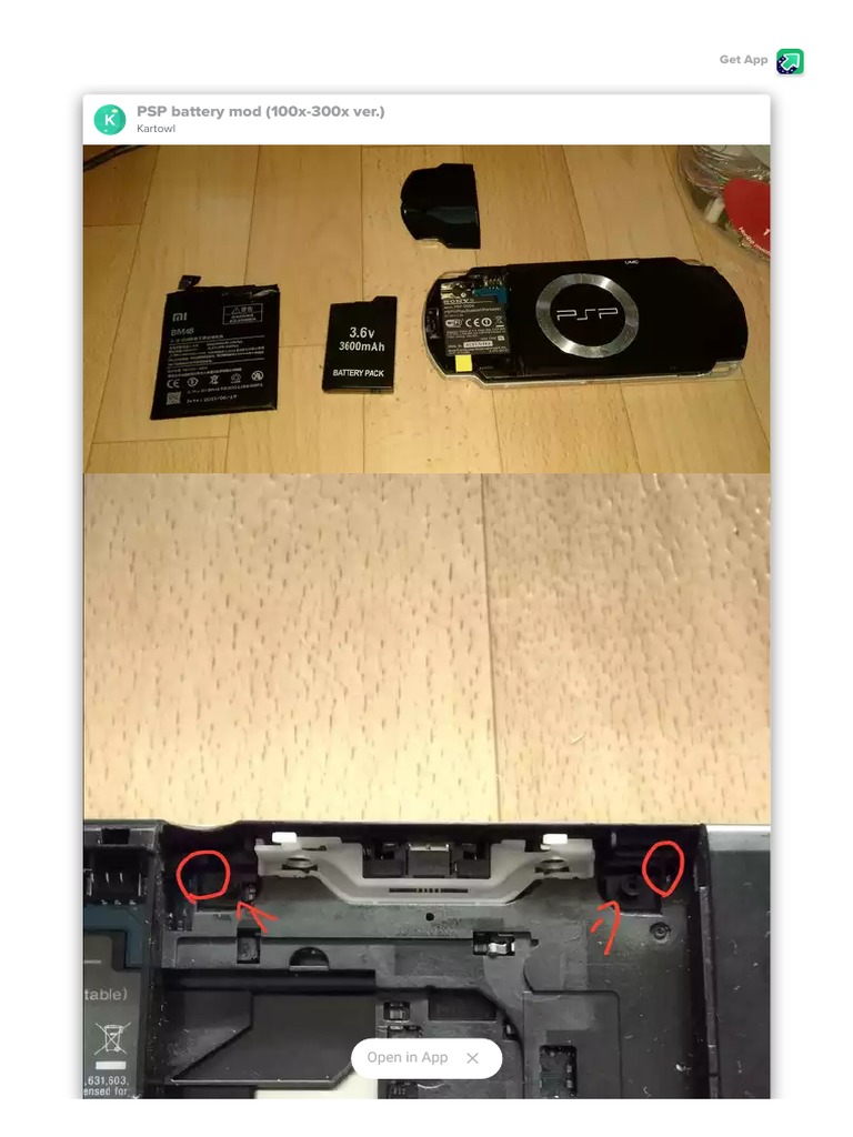 PSP Battery Mod Guide: 1000-3000 Series | PDF | Manufactured Goods