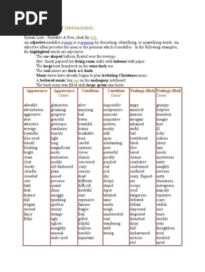 Adjectives 1