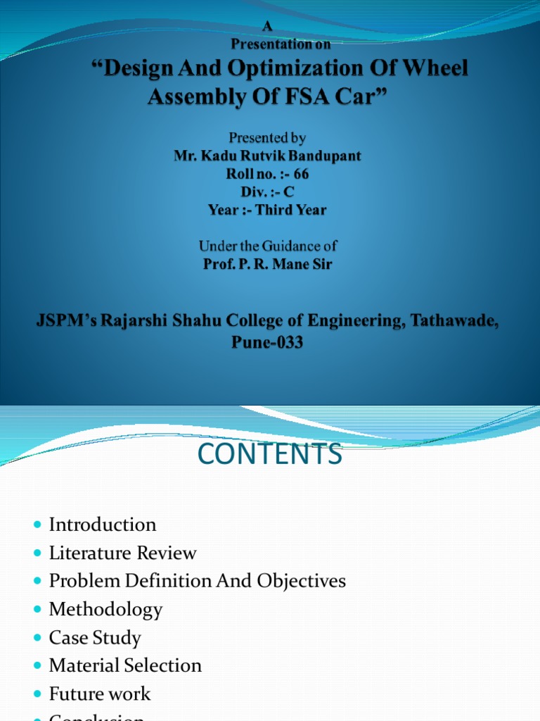 Wheel Assembly Design for Formula Cars | PDF | Land Vehicles | Vehicle ...