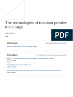 The Technologies of Titanium Powder