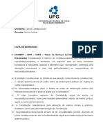 Lista de Exercícios - Constitucional I