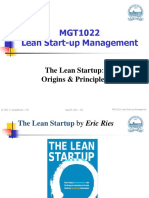 MGT1022 Lean Start-Up Management: The Lean Startup: Origins & Principles