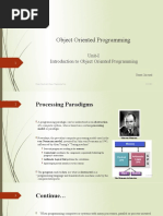 Unit-I Introduction To Object Oriented Programming