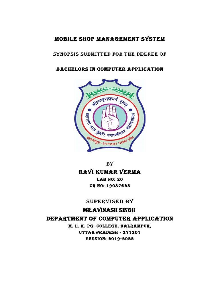 Mobile Shop Management System PDF