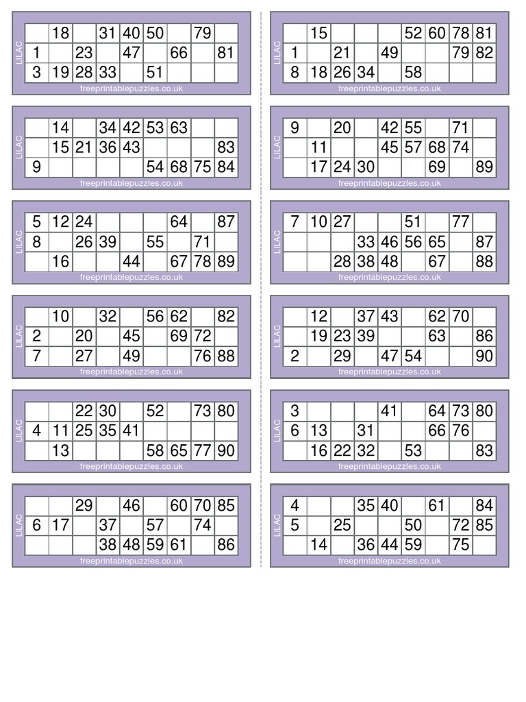 6 books 90 ball bingo | pdf