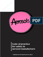 Code of Practice For Safety in Aerosol Manufacture: Published by The Department of Labour