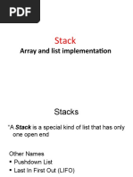 Array and List Implementation: Stack