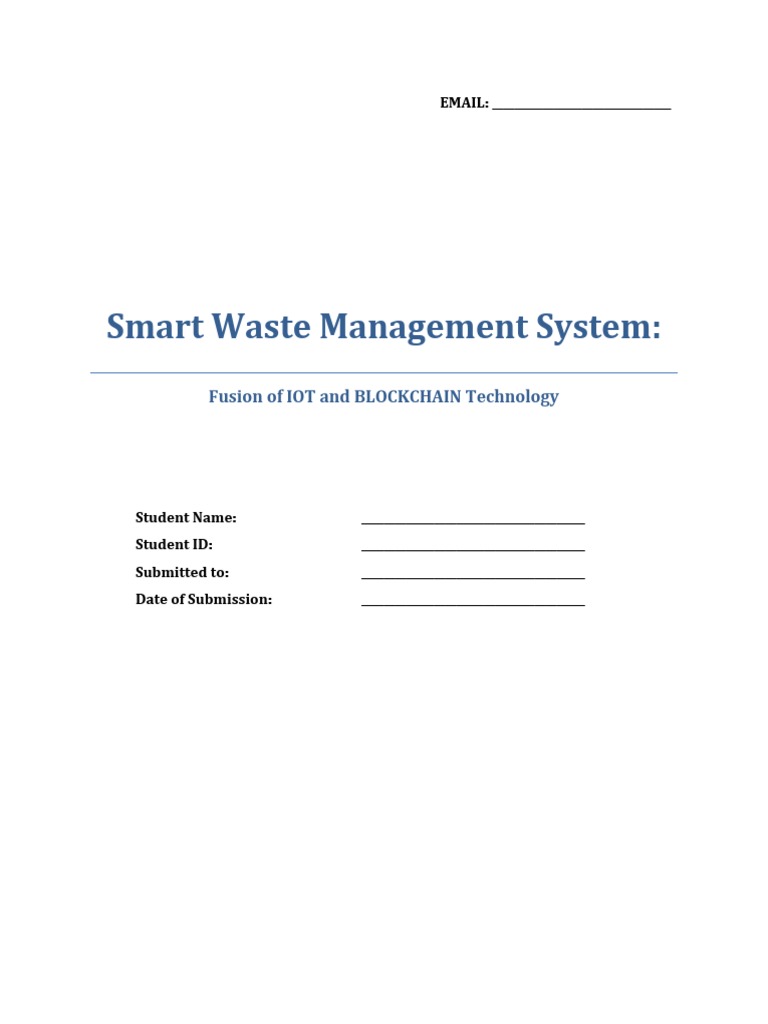 Smart Waste Management System Report | PDF | Internet Of Things | Waste ...