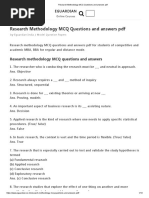 Research Methodology MCQ Questions and Answers