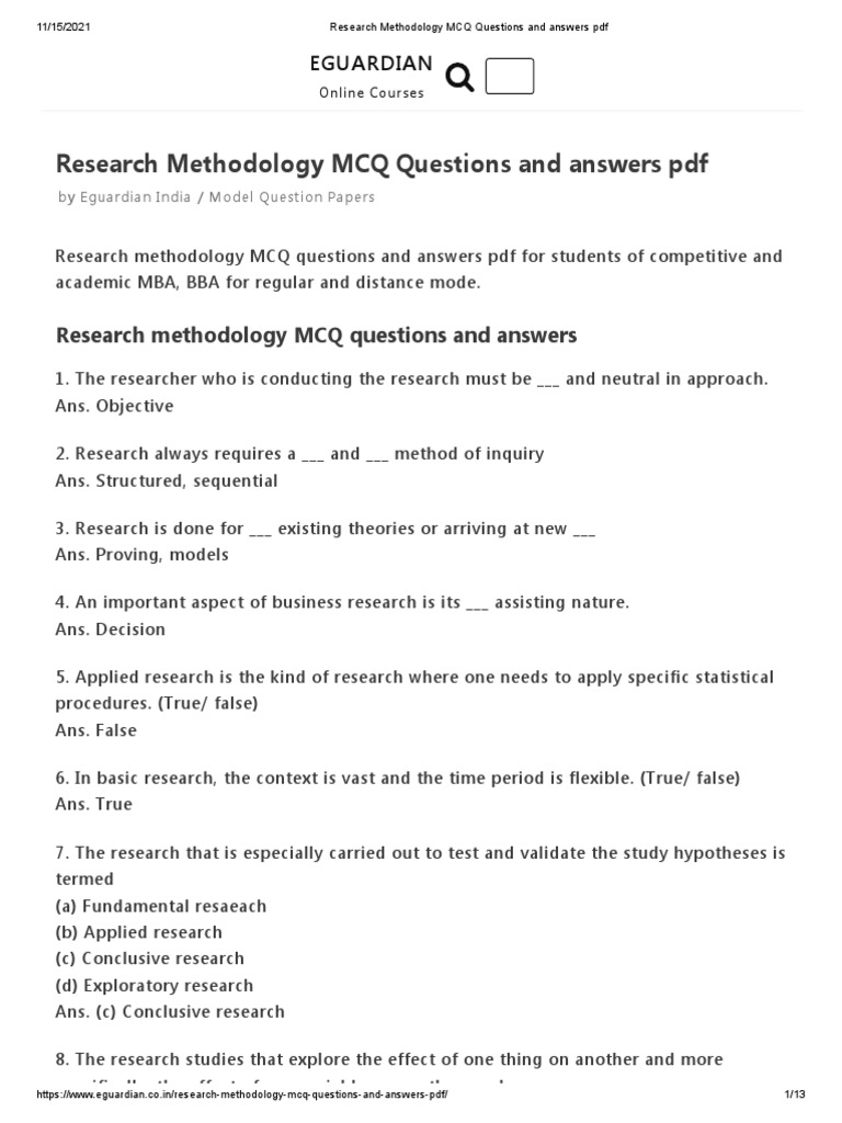 hypothesis in research methodology mcq