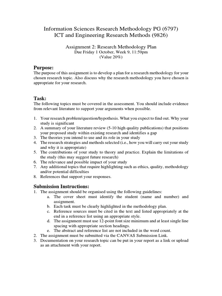 Information Sciences Research Methodology PG (6797) ICT and Engineering ...