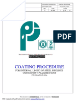 Coating Procedure: For Internal Lining of Steel Pipelines Using Epoxy Praimer Paint