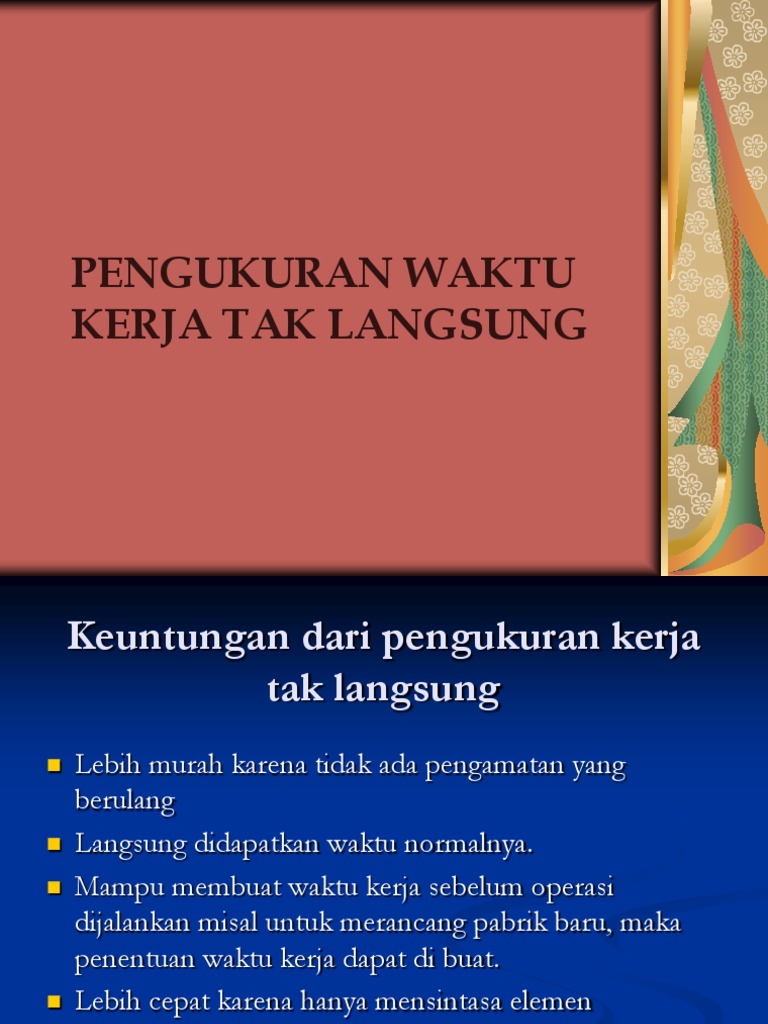 Pengukuran Waktu Kerja Tak Langsung | PDF