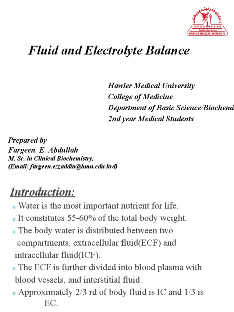 Fluid and Electrolyte Balance | PDF | Sodium | Electrolyte