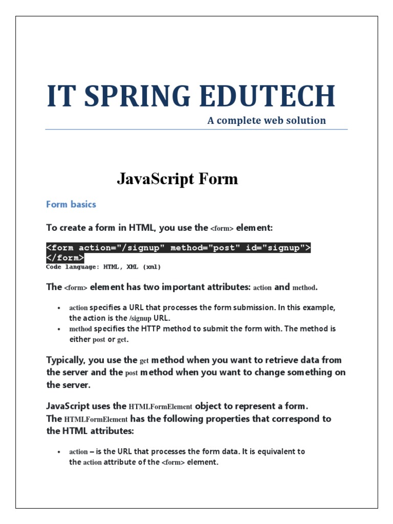 Java Script 8th Class | PDF | Java Script | Html