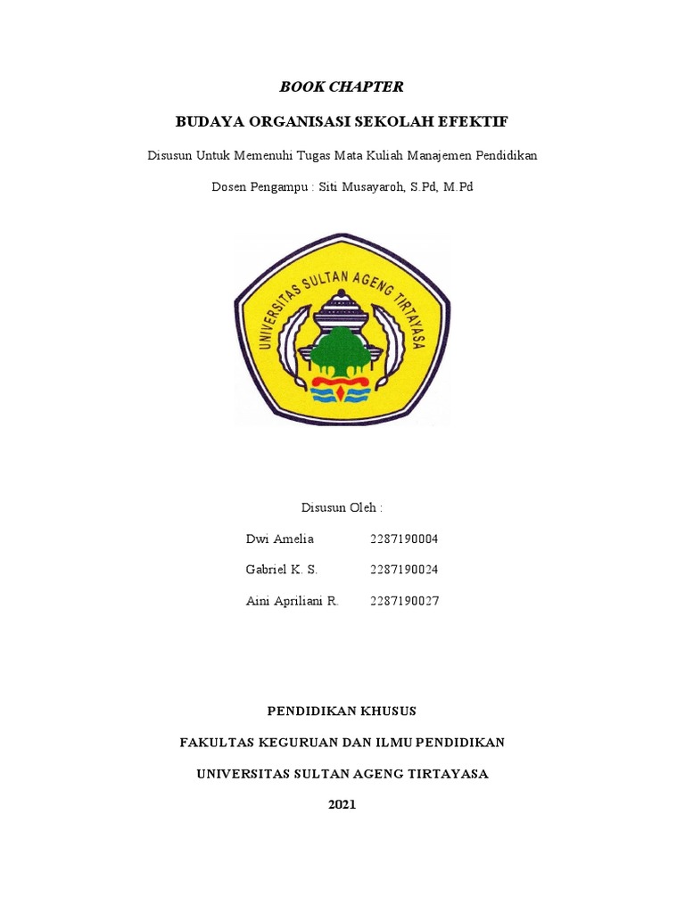 Budaya Organisasi Sekolah Efektif | PDF | Karier & Perkembangan