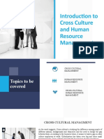 Introduction To Cross Culture and Human Resource Management