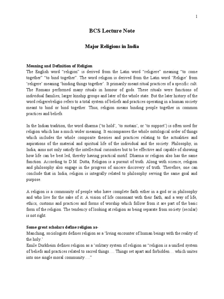 BCS Lecture Note - Major Religion | PDF | Prophets And Messengers In ...