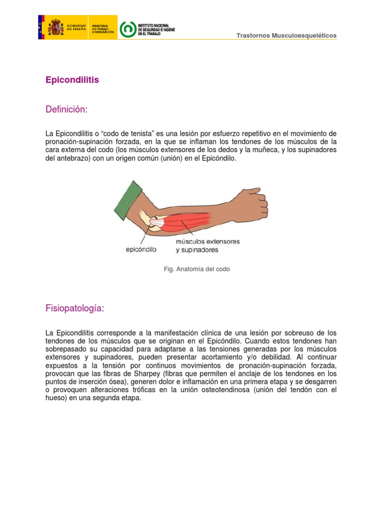 Epicondilitis | PDF | Medicina | Enfermedades y trastornos