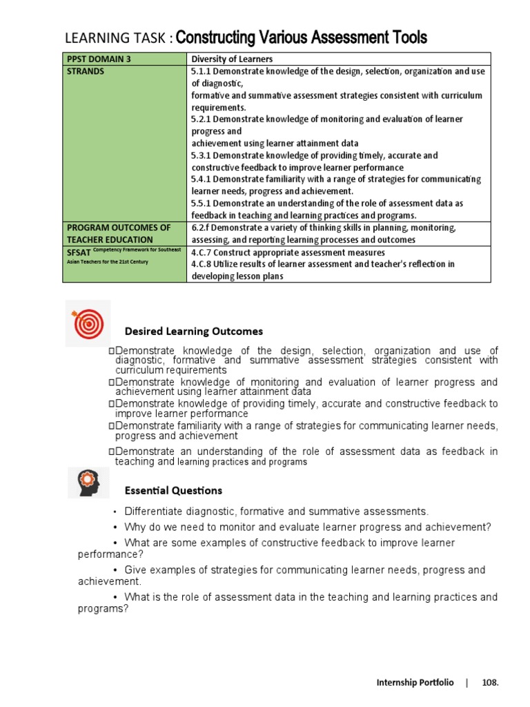 Learning Task 9 10 Pdf Educational Assessment Learning