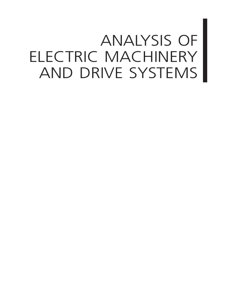 Analysis of Electric Machinery and Drive Systems PDF Electric Motor