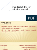 Reliability and Validity For Quantitative Research