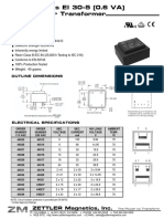 Series EI 30-5 (0.6 VA) Sealed Power Transformer: ZETTLER Magnetics, Inc