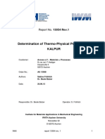 Determination of Thermo-Physical Properties of Kalpur: Report No. 13054 Rev.1