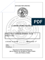 Laboratory Manual: Subject Name: Power System - I Lab Subject Code