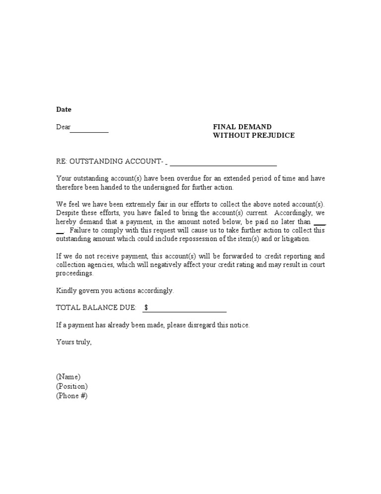 Final Demand for Outstanding Payment | PDF | Private Law | Justice