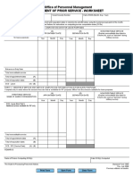 Office of Personnel Management Statement of Prior Service - Worksheet