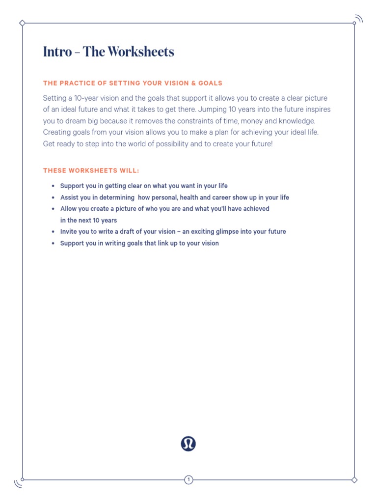 Vision and Goal Setting Guide | PDF | Career & Growth | Self-Improvement