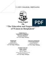 "The Education and Empowerment of Women in Bangladesh": Term Paper On
