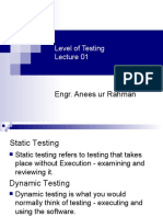 Level of Testing: Engr. Anees Ur Rahman
