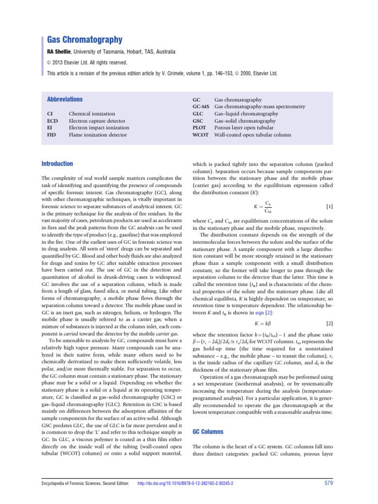 Gas Chromatography Abbreviations PDF Gas Chromatography Mass