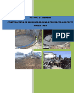 Method Statement For Construction of Underground Water Tank