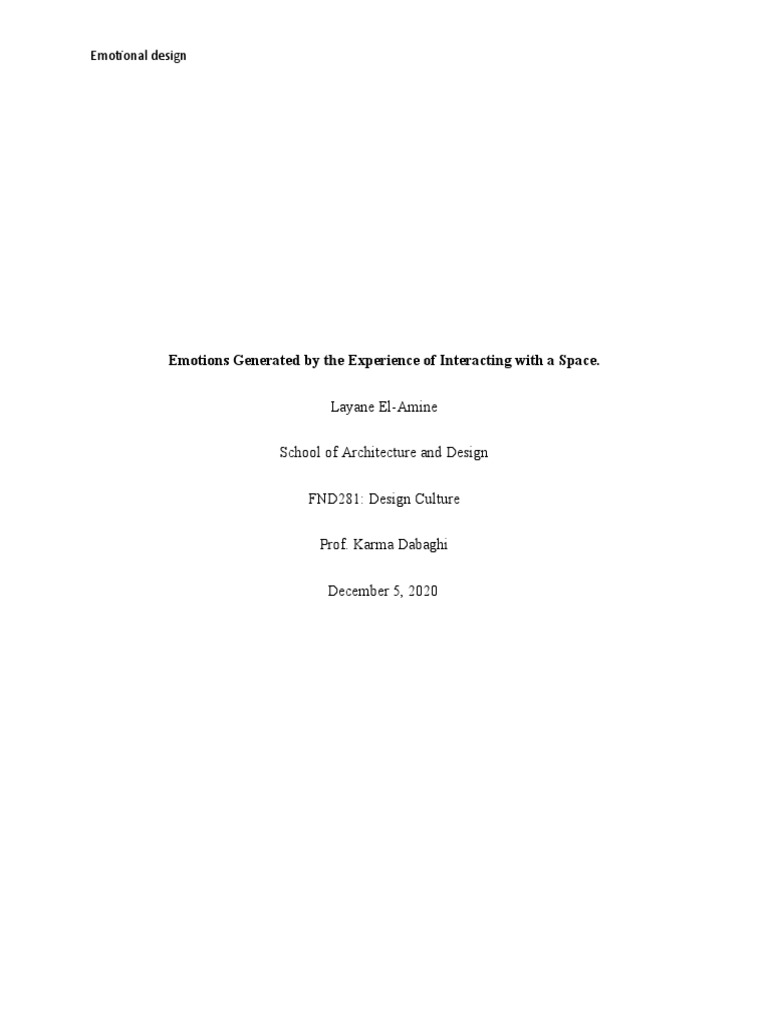Emotional Design in Architecture | PDF | Emotions | Perception