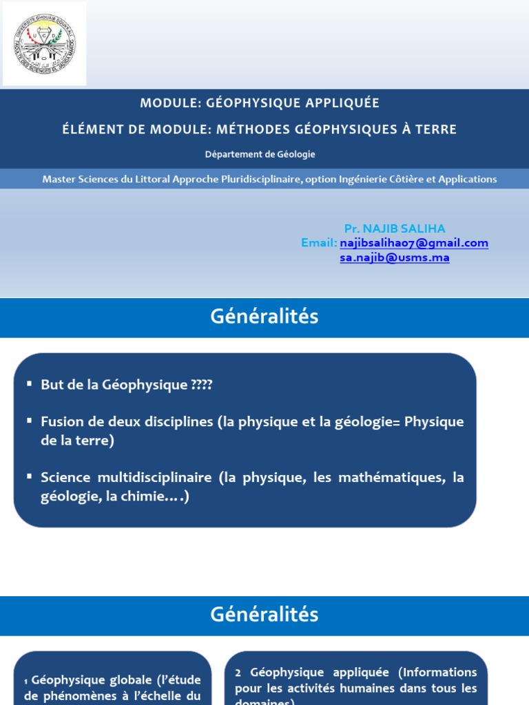Méthodes de Géophysique Appliquée | PDF | Sismologie | Géologie