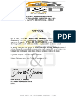 CERTIFICACION DE TRABAJO J&D ALVARO DIAZ