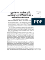 Enhancing Worker Self-Efficacy: An Approach For Reducing Negative Reactions To Technological Change