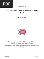 Algorithm Design and Analysis LAB ETCS-351