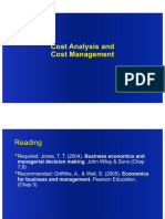 Cost Analysis and Cost Management